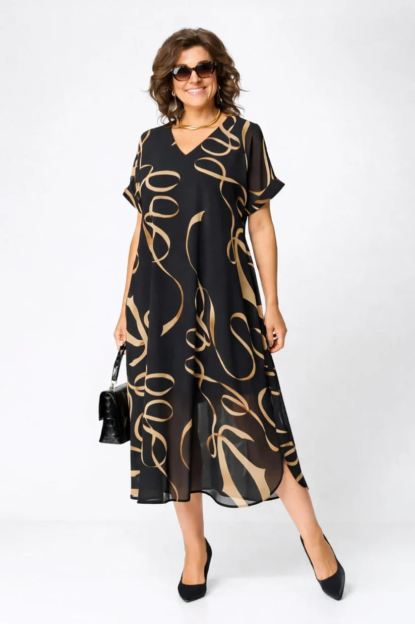 Damska wygodna sukienka o eleganckim wyglądzie | Midi