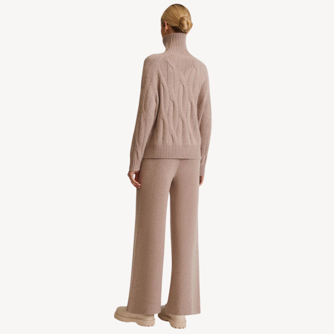 Kombinezon Damski ze Swetrem i Spodniami | Luźny Krój