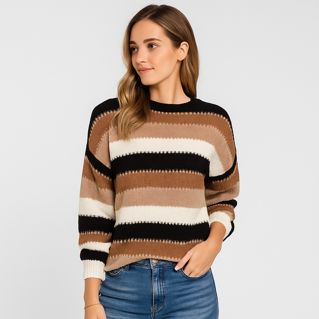 Tahlia Vintage Kolorowy Sweter z Blokami
