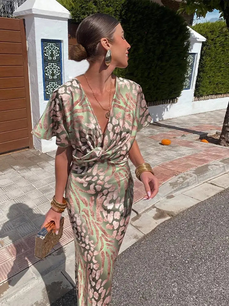 Damska klasyczna elegancka sukienka maxi | Maxi