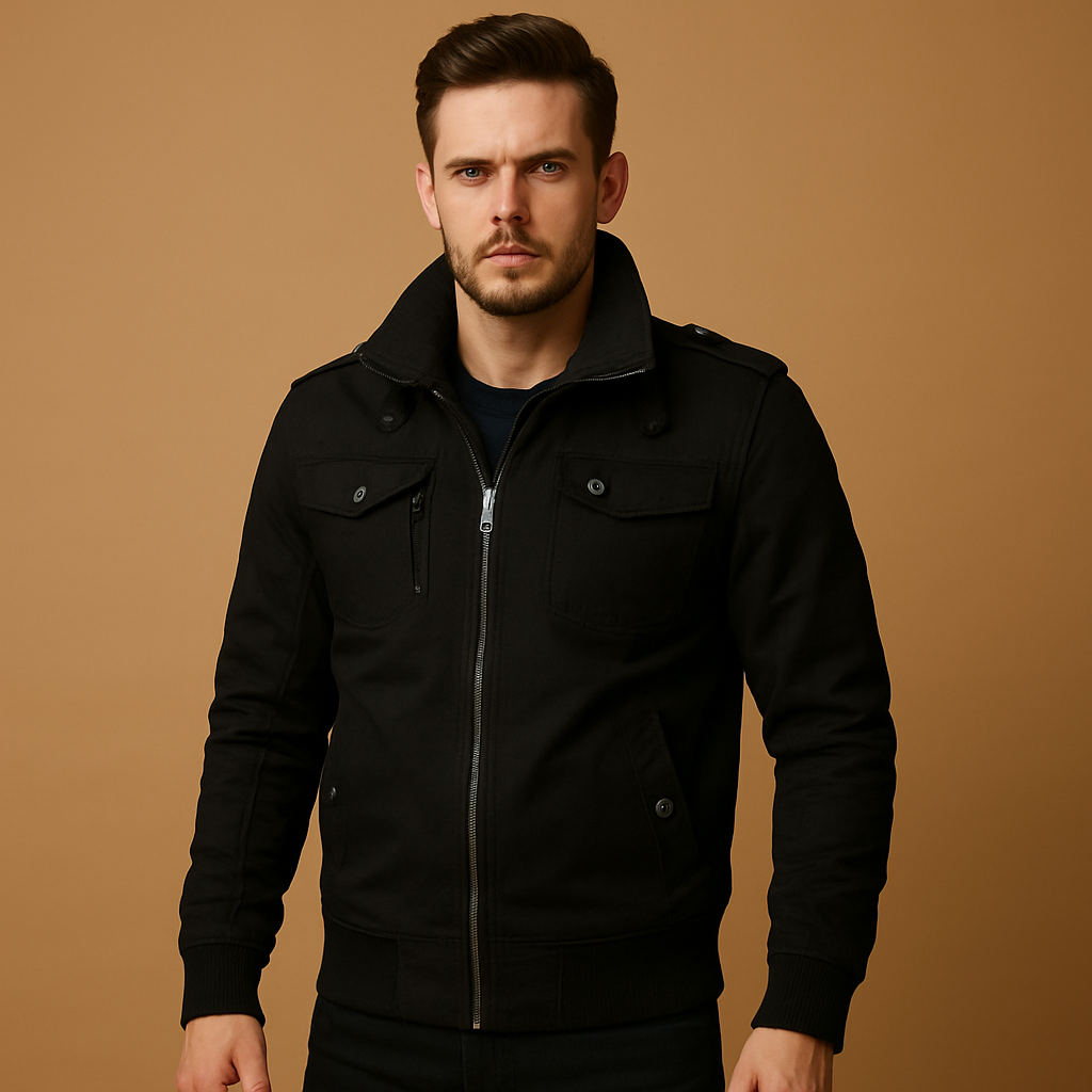 Kurtka Jesienna Męska Bomber | Z Detalami Taktycznymi