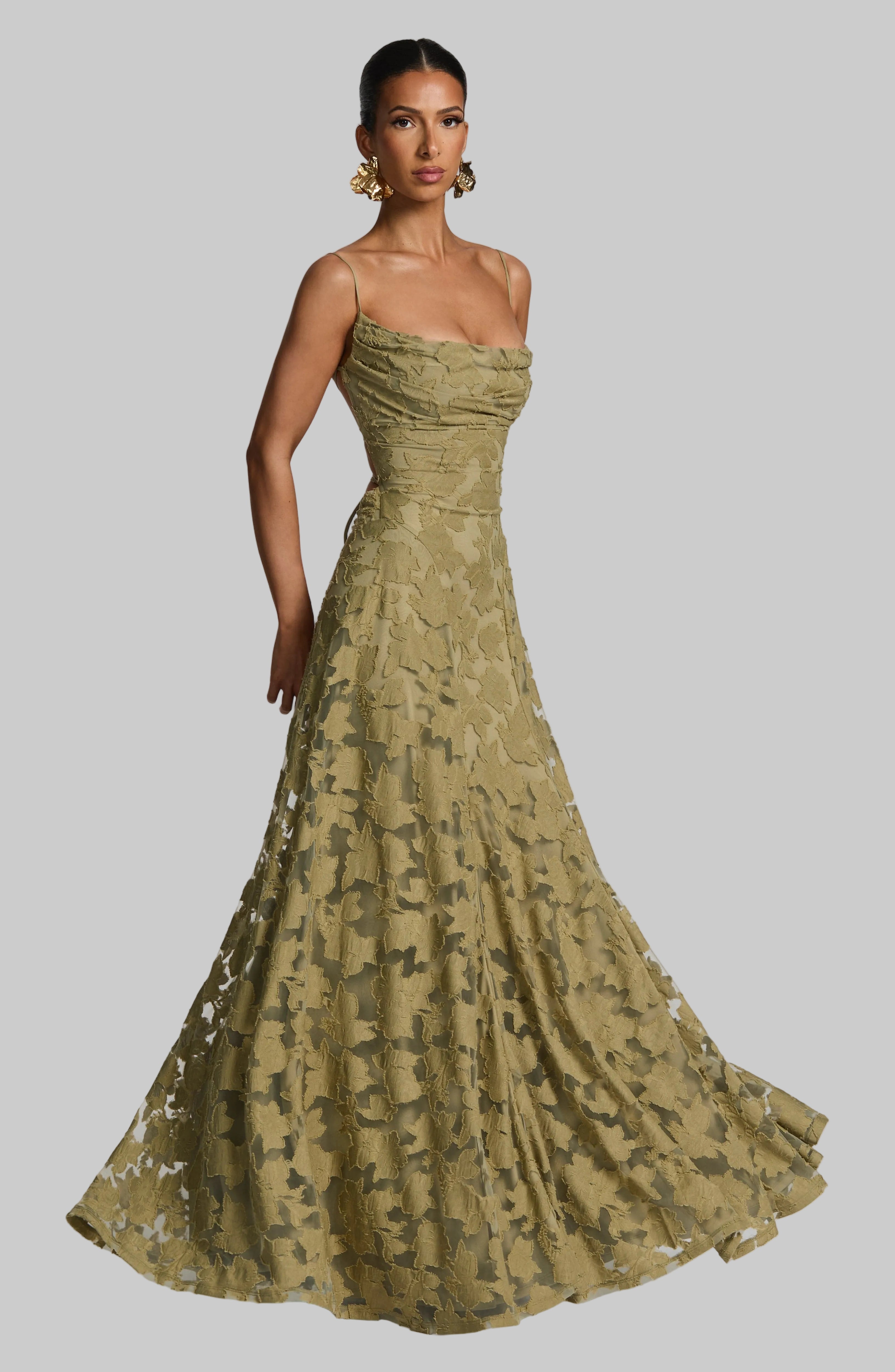 Damska Sukienka Maxi Na Cienkich Ramiączkach | Kwiaty