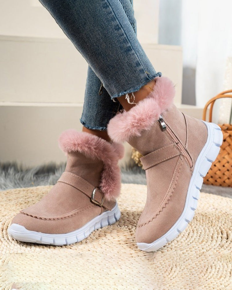 Buty Zimowe Damskie Casual | Z Bocznym Zamkiem