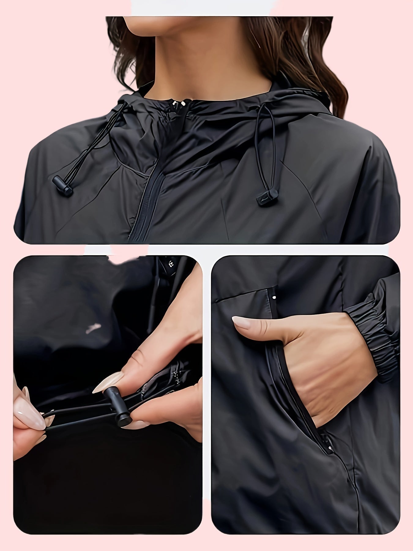 Kurtka Przeciwdeszczowa Damski Sportowa | Z Kapturem