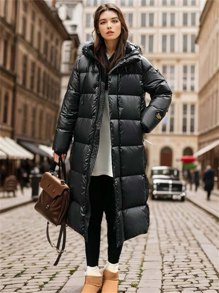 Kurtka Zimowa Damska Pikowana | Oversize z Kapturem