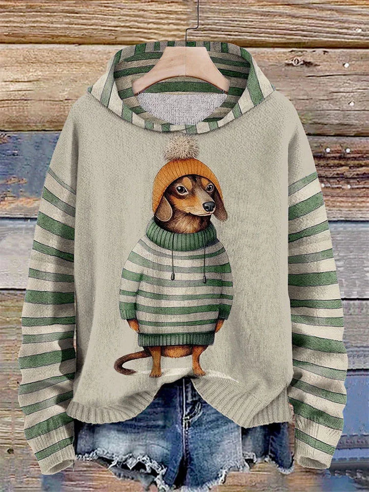 Women's Casual Hoodie | With Dog Print