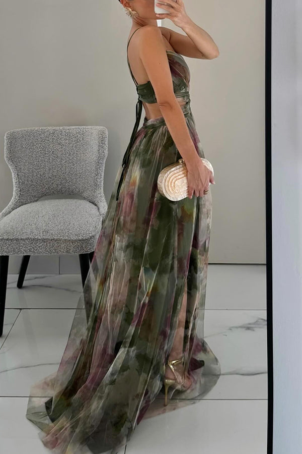 Maxikleid für Damen mit Blumenmuster | Lang