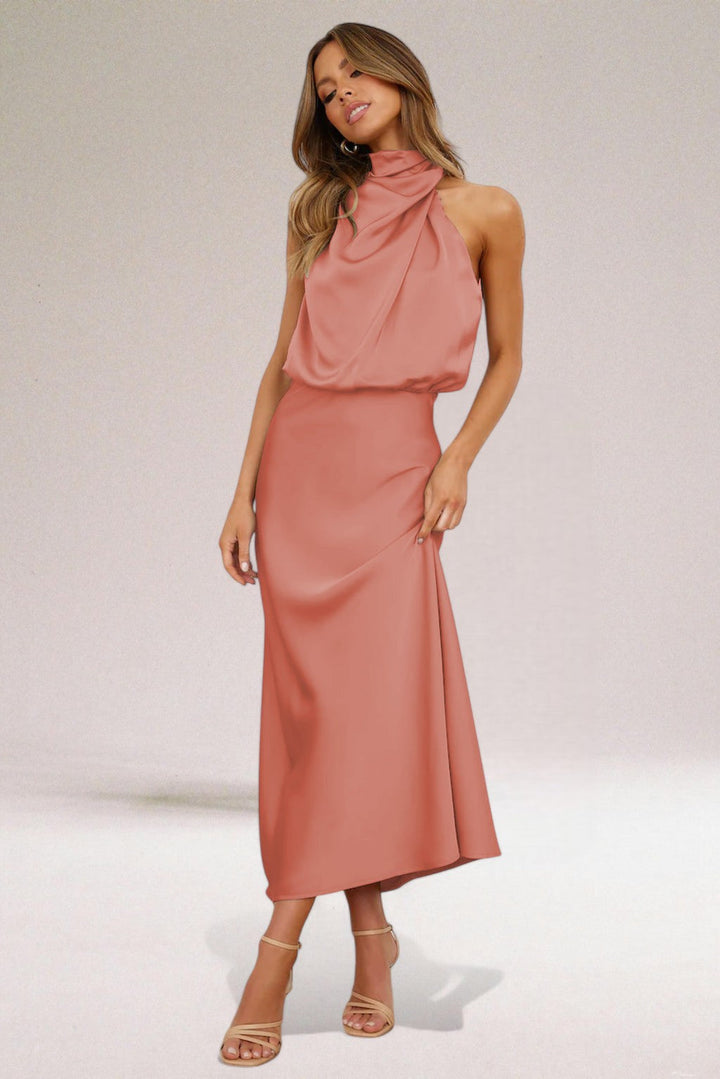 Damen Abendkleid | Neckholder-Ausschnitt und Midilänge
