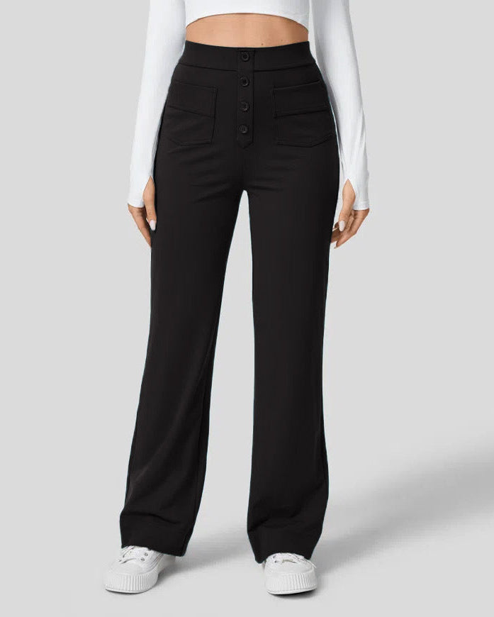 Weite Damenhose | Winterlicher Hoher Bund