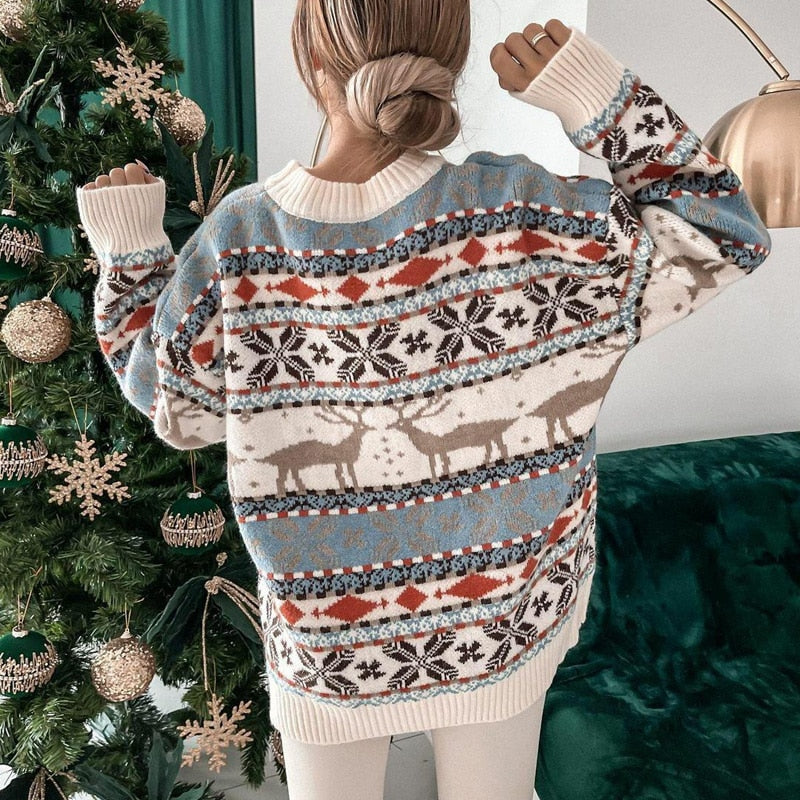 Sweter damski świąteczny | Wzór zimowy