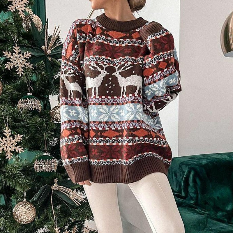 Sweter damski świąteczny | Wzór zimowy