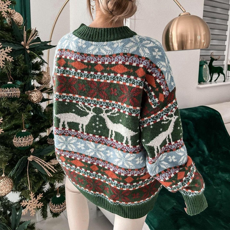 Sweter damski świąteczny | Wzór zimowy