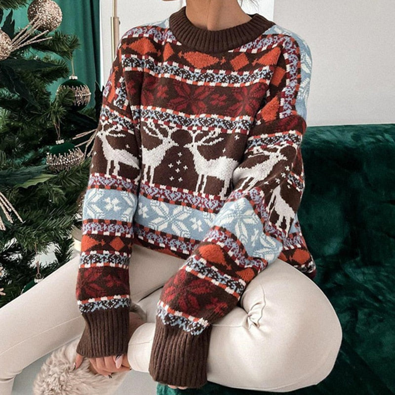 Sweter damski świąteczny | Wzór zimowy