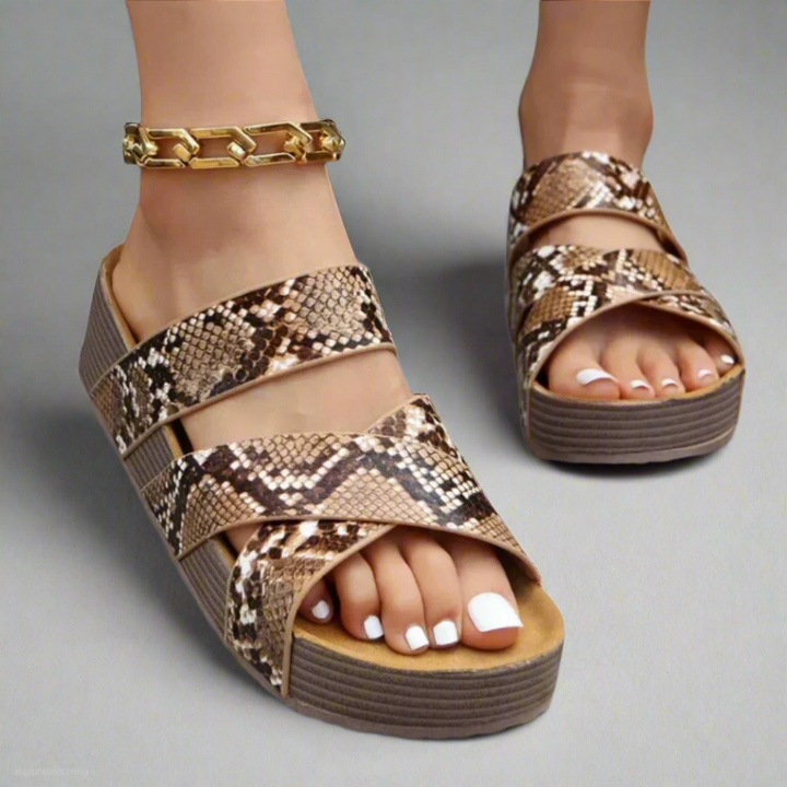 Women's orthopedic sandals with supportive flexible sole