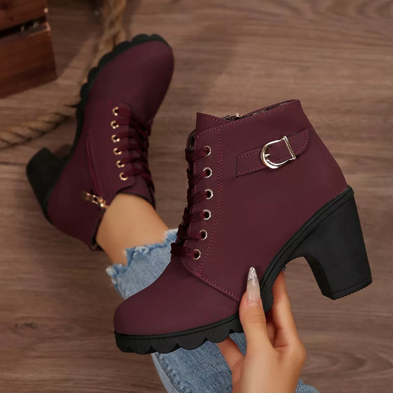 Women's block heel ankle boots