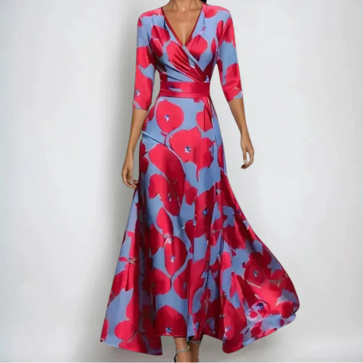 Damen Luxusblumenkleid | Maxi