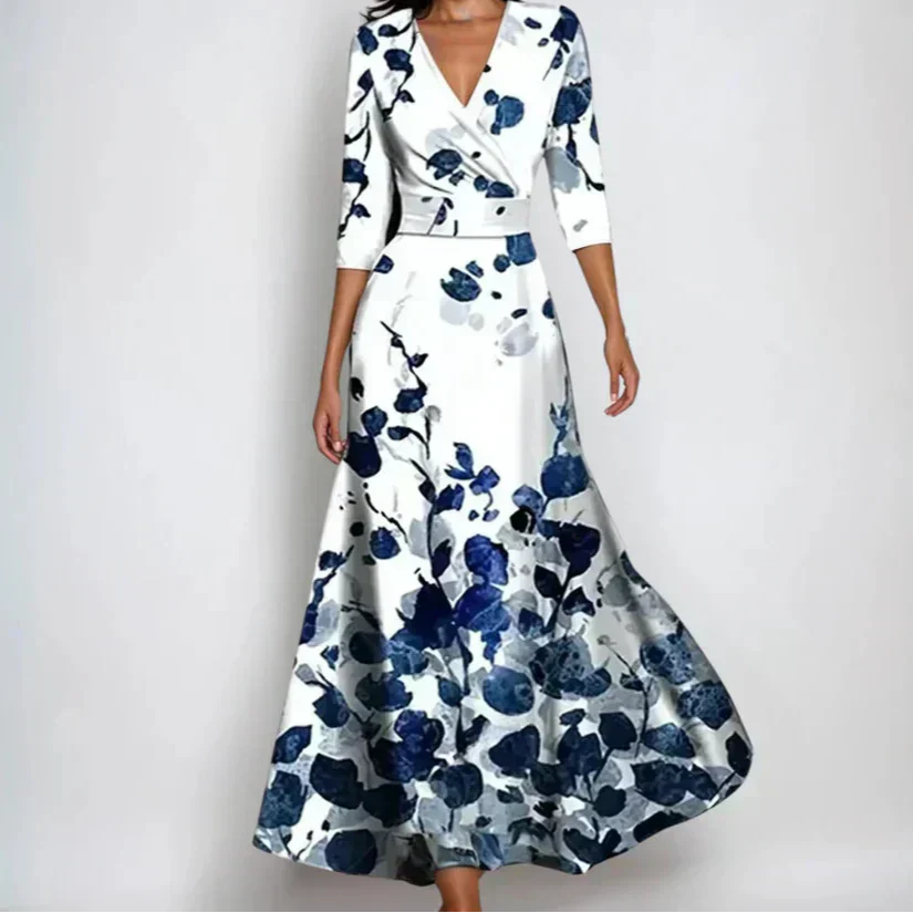 Damen Luxusblumenkleid | Maxi
