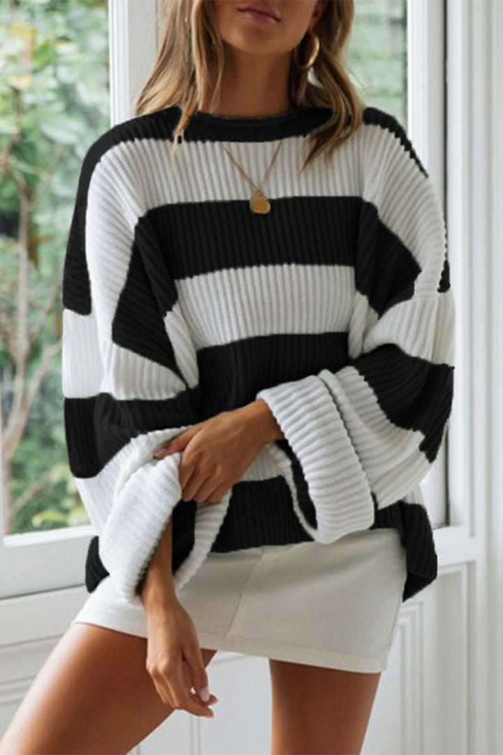 Damenpullover mit Rundhalsausschnitt | Modernes Muster