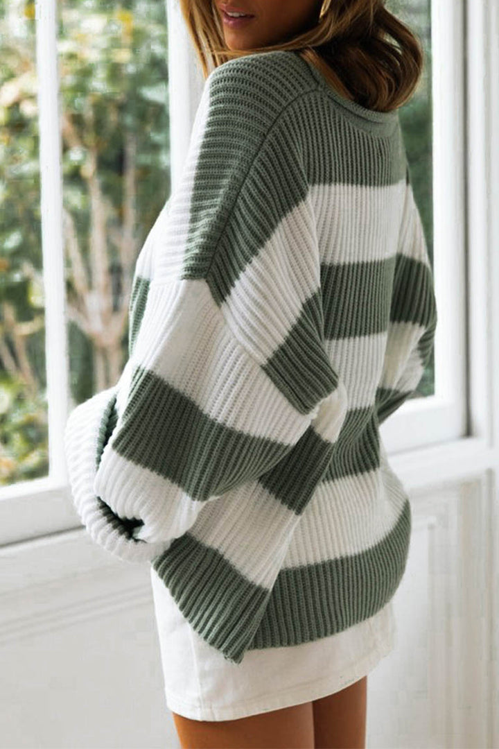 Damenpullover mit Rundhalsausschnitt | Modernes Muster