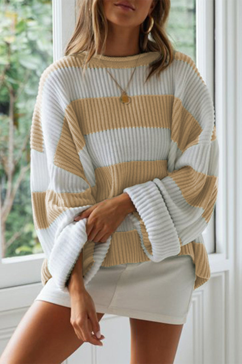Damenpullover mit Rundhalsausschnitt | Modernes Muster