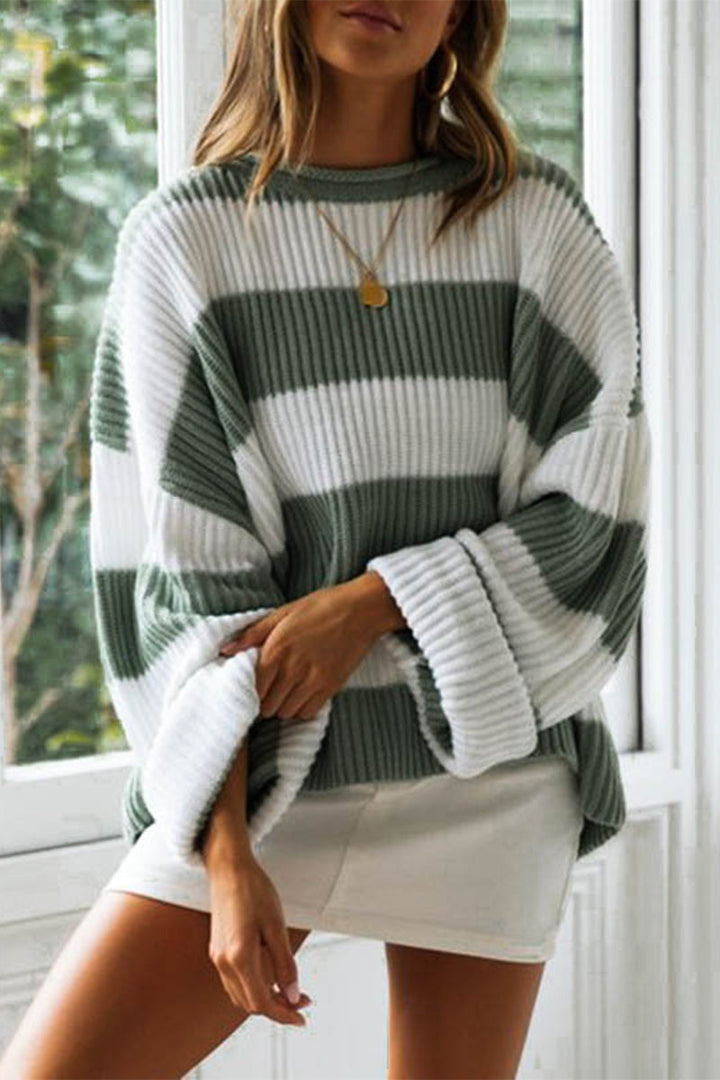 Damenpullover mit Rundhalsausschnitt | Modernes Muster