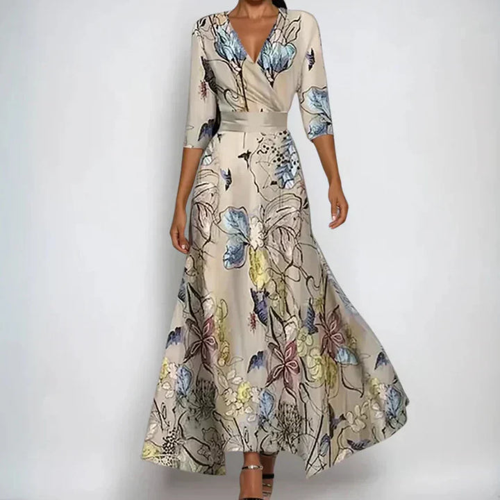 Damen Luxusblumenkleid | Maxi