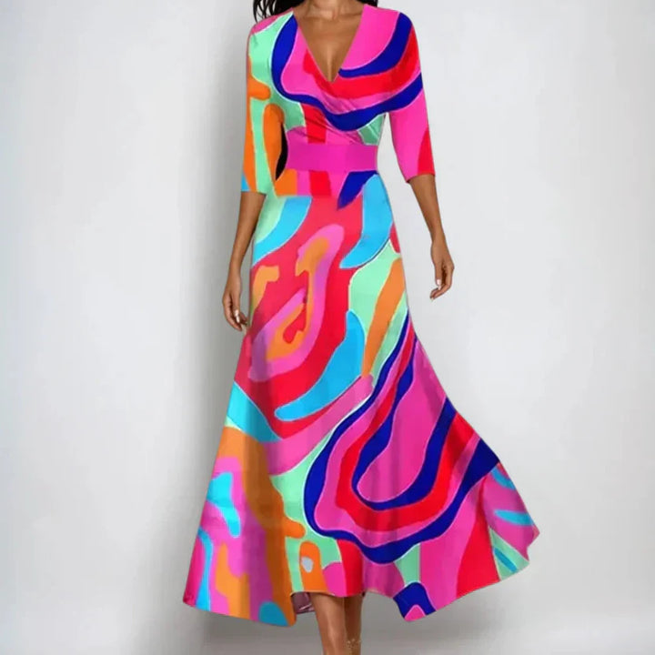 Damen Luxusblumenkleid | Maxi