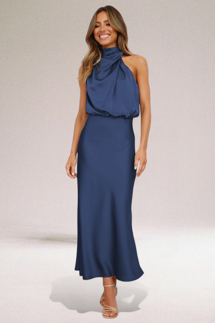 Damen Abendkleid | Neckholder-Ausschnitt und Midilänge