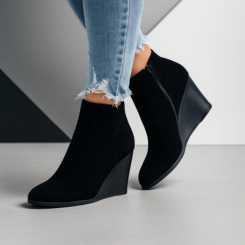 Women's block heel ankle boots with high heels