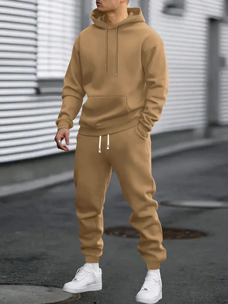 Men's two-piece tracksuit set with hoodie and joggers