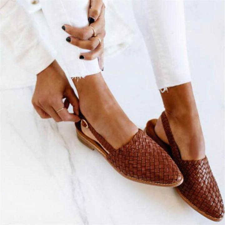 Women's elegant vegan braided leather | Loafers