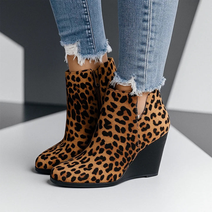 Women's block heel ankle boots with high heels