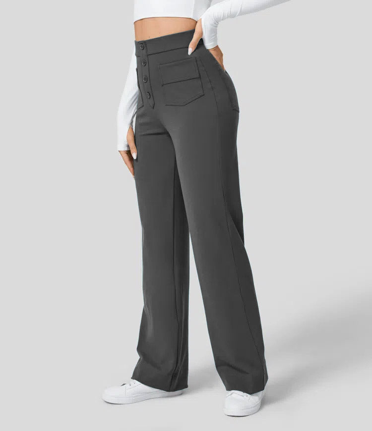 Weite Damenhose | Winterlicher Hoher Bund