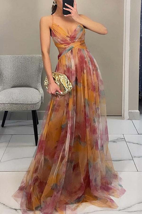 Maxikleid für Damen mit Blumenmuster | Lang