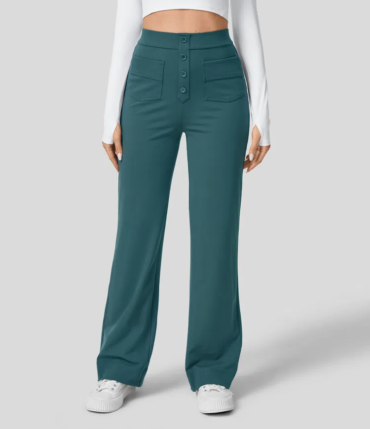 Weite Damenhose | Winterlicher Hoher Bund