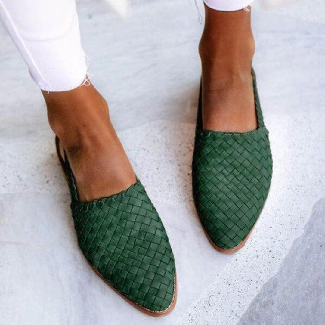 Women's elegant vegan braided leather | Loafers