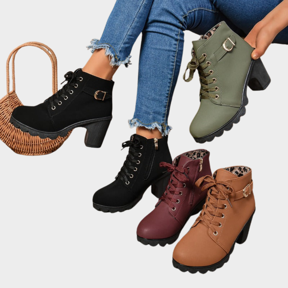 Women's block heel ankle boots