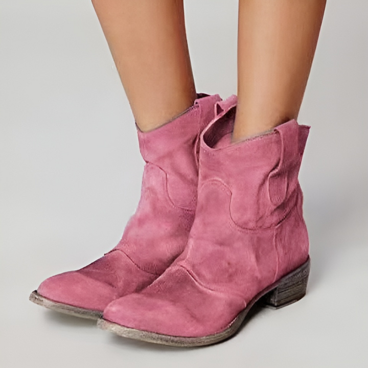 Women's suede side-zip ankle boots