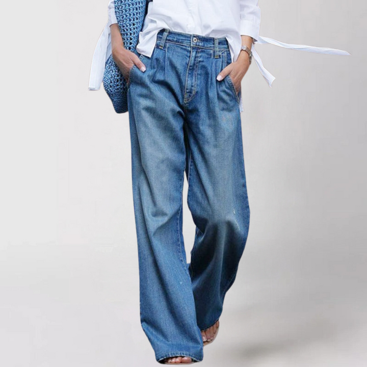 Women's Warm Wide-Leg Jeans | Winter