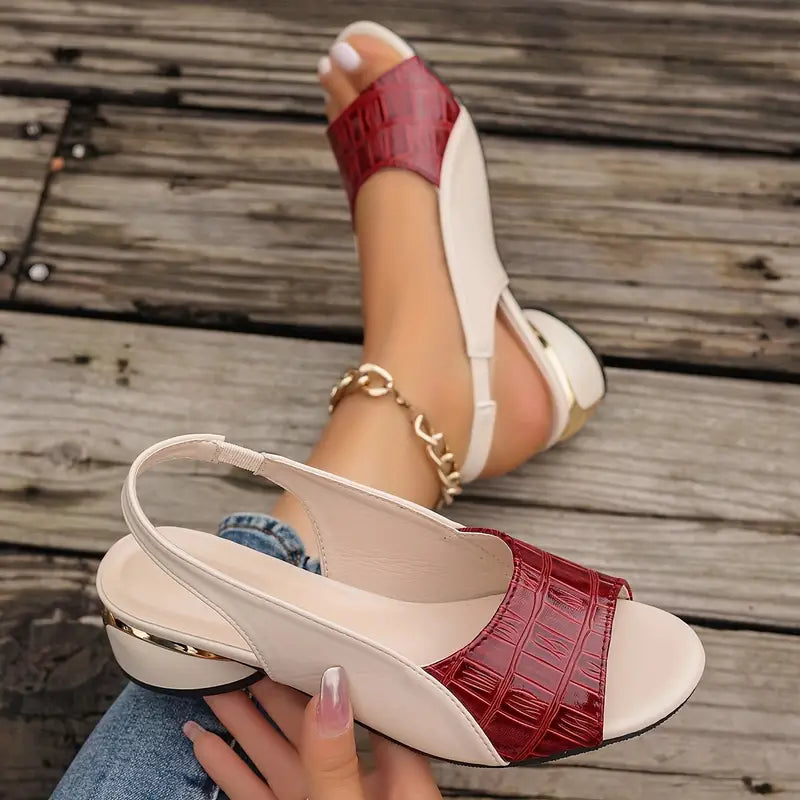 Women's leather sandals with cushioning support