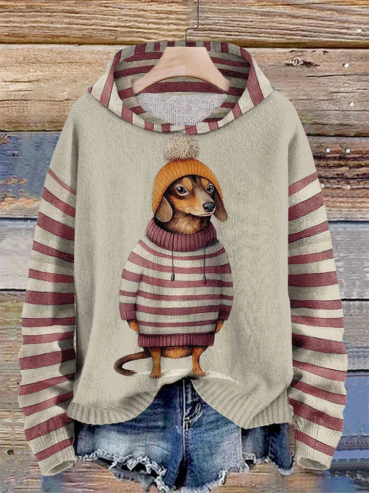 Women's Casual Hoodie | With Dog Print
