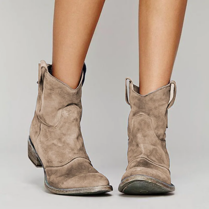 Women's suede side-zip ankle boots
