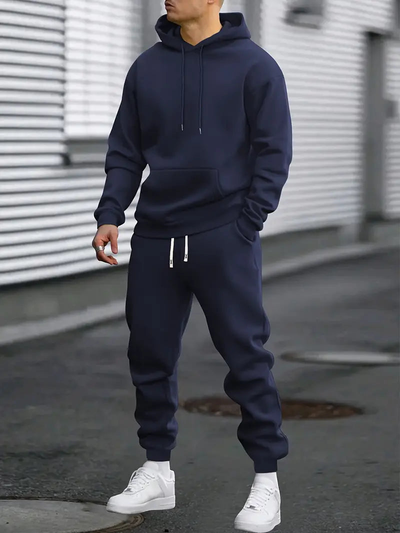 Men's two-piece tracksuit set with hoodie and joggers
