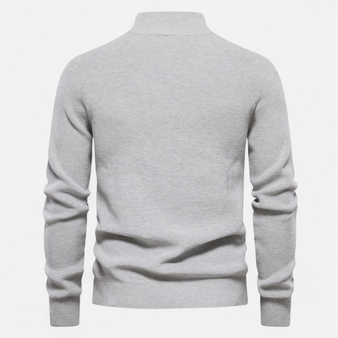 Herrenpullover mit Reißverschluss | Stehkragen