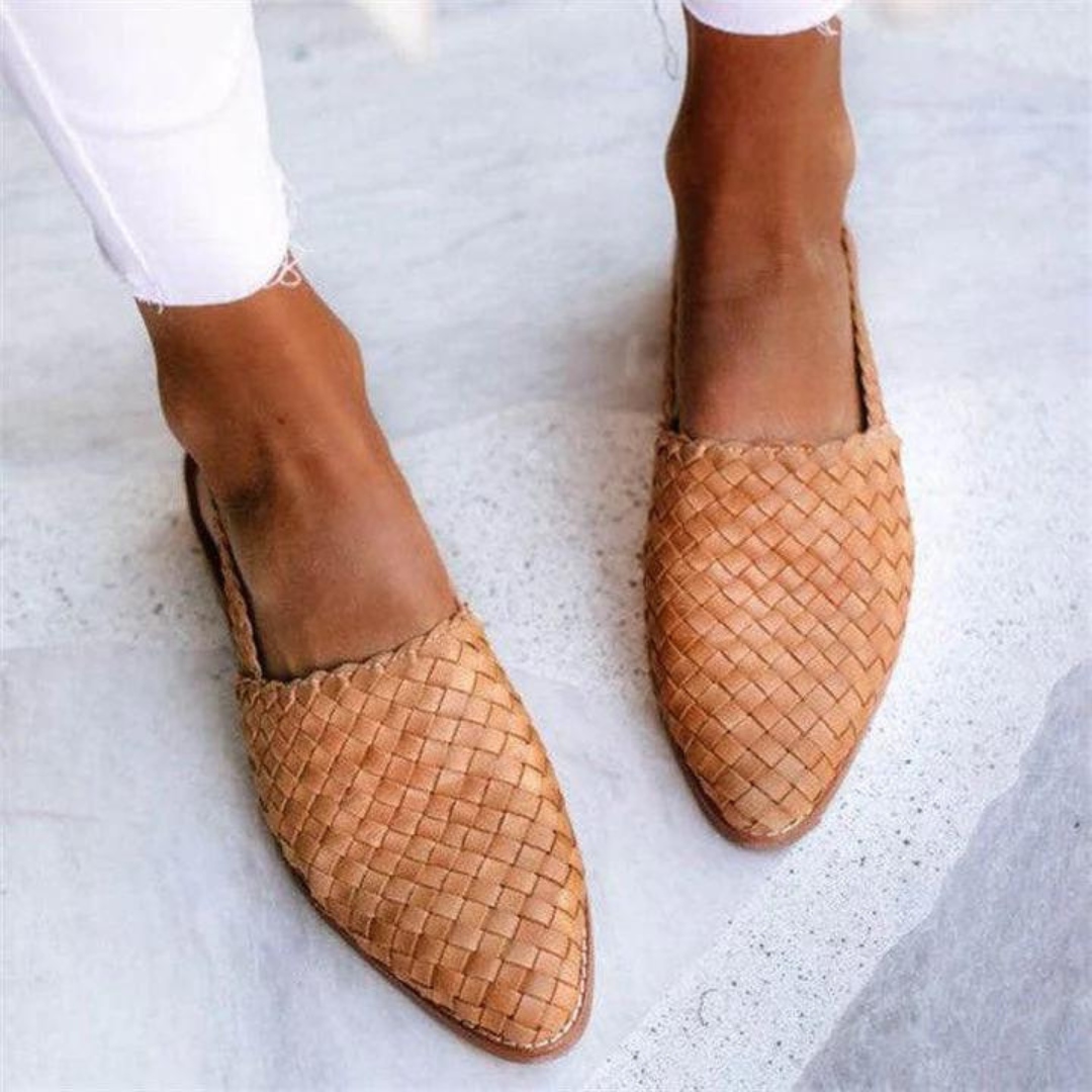 Women's elegant vegan braided leather | Loafers