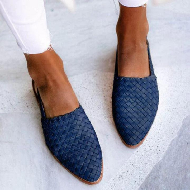 Women's elegant vegan braided leather | Loafers