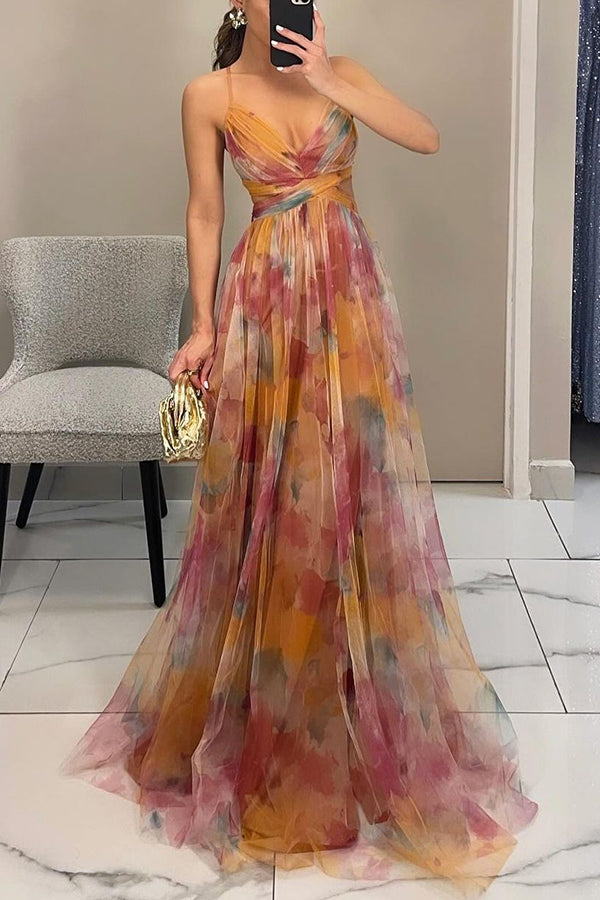 Maxikleid für Damen mit Blumenmuster | Lang