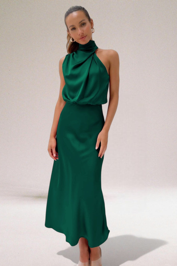 Damen Abendkleid | Neckholder-Ausschnitt und Midilänge
