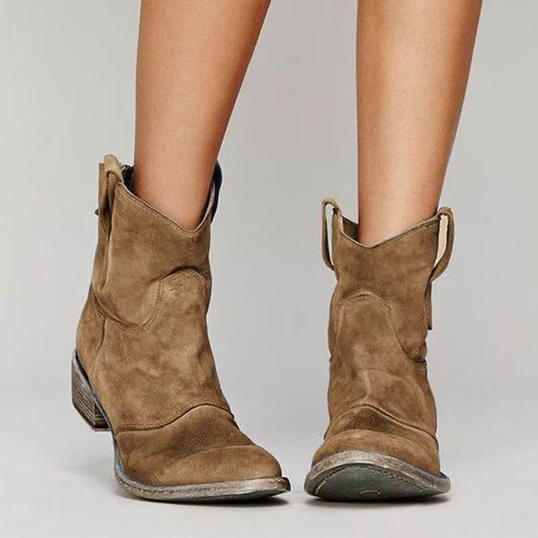Women's suede side-zip ankle boots