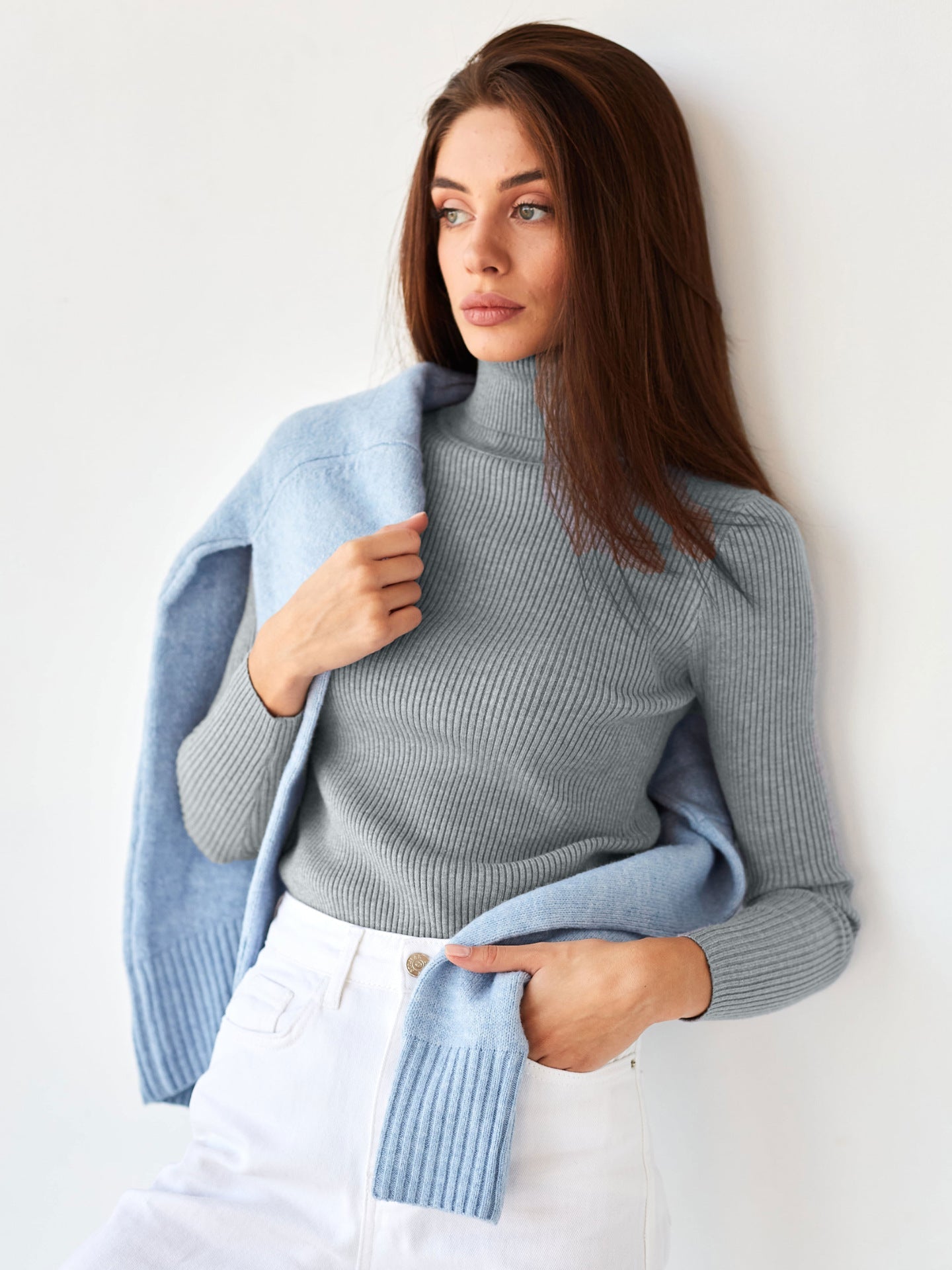 Bluza damska codzienna | Z golfem